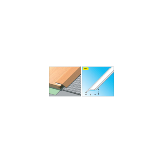 ZÁRÓPROFIL SZINKIEGYENLÍTŐ FERDE    JUHAR 34X8 1M PVC ÖNTAPADÓS