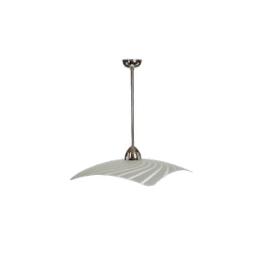 FELHŐ FÜGGESZTÉK 1X60W              KRÓM INGASZÁR - FEHÉR CSÍKOS ÜVEG