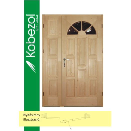 NAPSUGÁR BEJ.AJTÓ BOROVI 140*210CM  JOBB 2SZÁRNYÚ OLDALVIL TÖMÖR