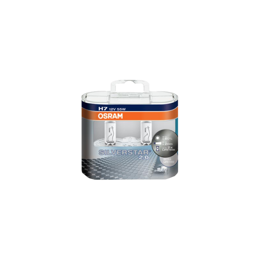 FÉNYSZÓRÓ H7, 12V/55W, OSRAM        SILVERSTAR +50%, DUO PACK