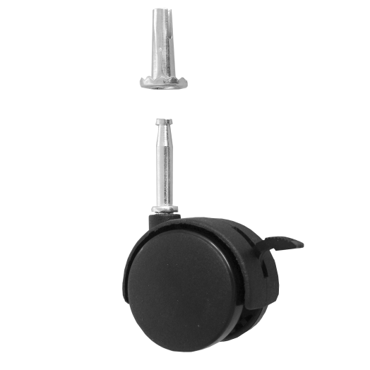 BÚTORGÖRGŐ T-04Q FÉKEZŐS 50MM 25KG  FÉM-MŰANYAG FEKETE         (197638)