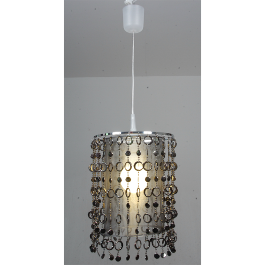 FANCY DECO FÜGG.LÁMPA,H32CM,ÁTM:23  E27,60W FEHÉR/FÉM FÜGGŐKKEL
