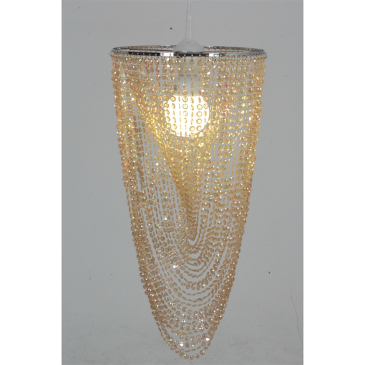 FANCY GYÖNGY FÜGGESZTÉK BÉZS 11W    E27 MAG.60CM D28CM IZZÓ NÉLKÜL