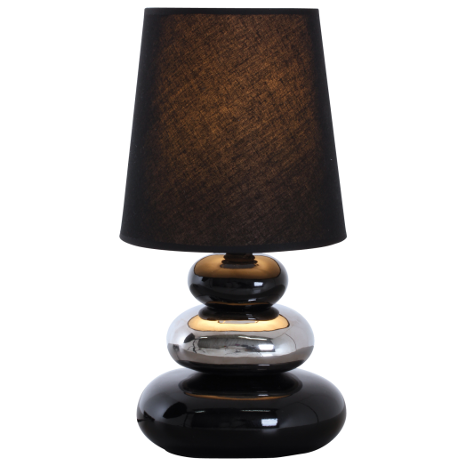 STONE ASZTALI LÁMPA E14 40W FEKETE ÁTM.: 16,5CM MAG.: 31CM