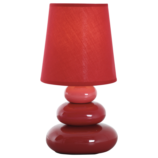 STONE ASZTALI LÁMPA E14 40W PIROS   ÁTM.: 16,5CM MAG.: 31CM