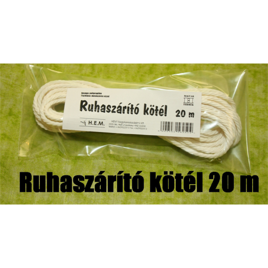 RUHASZÁRÍTÓ KÖTÉL PP 20M