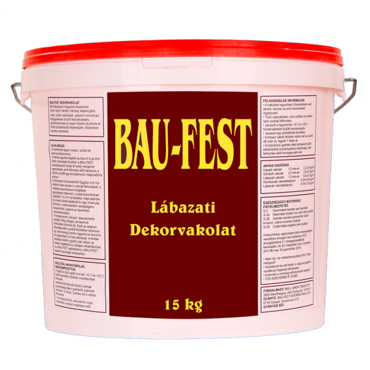 BAU-FEST LÁBAZATI DEKORVAKOLAT ˝23˝ 15KG, RÓZSA, TÉGLAVÖRÖS *KAP*