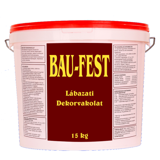 BAU-FEST LÁBAZATI DEKORVAKOLAT ˝26˝ 15KG, OKKER,FEHÉR,TÉGLAVÖRÖS *KAP*