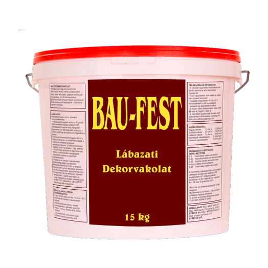BAU-FEST LÁBAZATI DEKORVAKOLAT ˝27˝ 15KG,TÉGLAVÖRÖS,S.BARNA,OKKER *KAP*