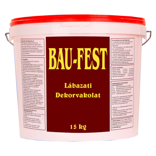 BAU-FEST LÁBAZATI DEKORVAKOLAT ˝13˝ 15KG,SÖTÉTBARNA, FEHÉR        *KAP*
