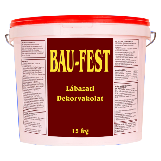 BAU-FEST LÁBAZATI DEKORVAKOLAT ˝5˝ 15KG, ZÖLD, FEHÉR *KAP*