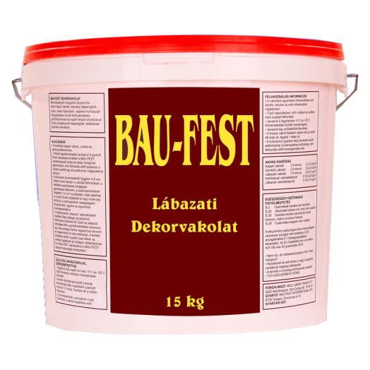 BAU-FEST LÁBAZATI DEKORVAKOLAT ˝30˝ 15KG,TÉGLAVÖRÖS,NARANCS,FEKETE *KAP