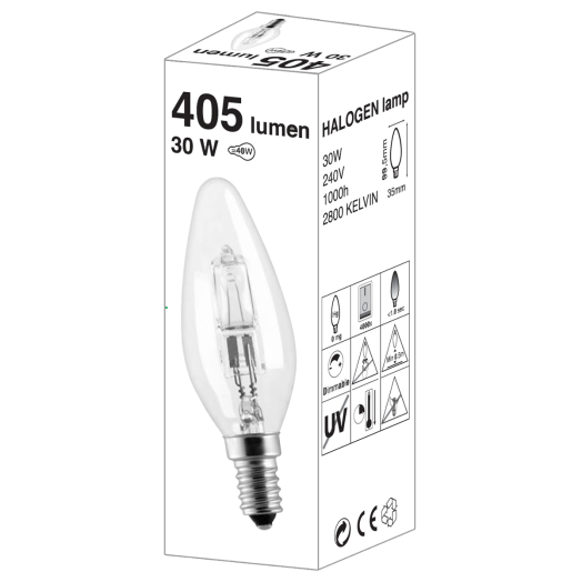 HALOGEN GYERTYA 30W E14 405LM