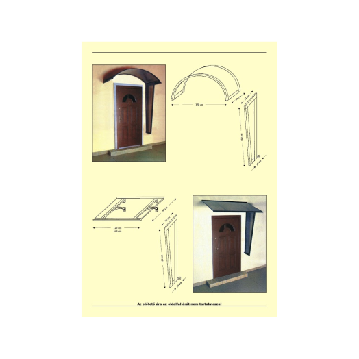 ELŐTETŐ ÍVELT RONDO 90N PC BARNA    4MM 158X90X28,5 CM         *KAP*