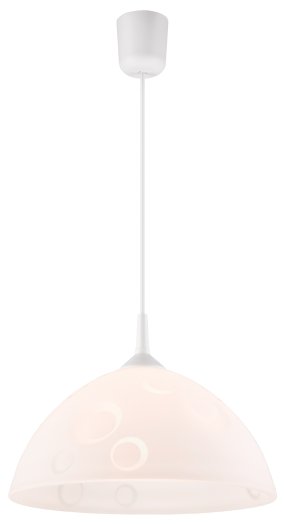 FÜGGESZTÉK 1X60W E27 FEHÉR KÖRÖS    ÜVEG