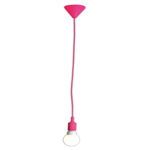 SZILIKON SZÍNES KÁBEL-FÜGG. 1*E27   60W PINK 100CM