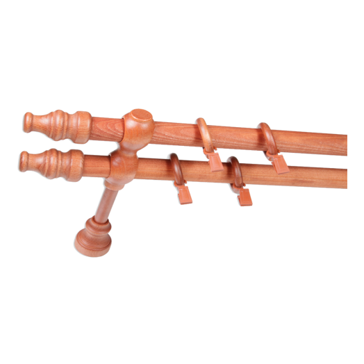 FA KARNIS SZETT 250CM KÉTSOROS 28MM CSERESZNYE (RÚD,TARTÓ,GYŰRŰ,CSAVAR)