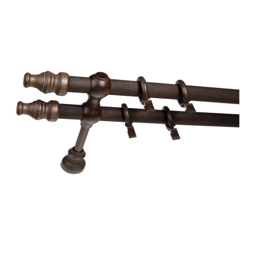 FA KARNIS SZETT 150CM KÉTSOROS 28MM WENGE (RÚD,TARTÓ,GYŰRŰ,CSAVAR)