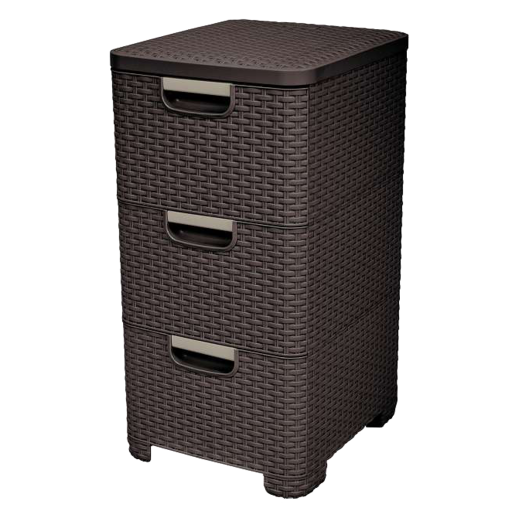 RATTAN HATÁSÚ FIÓKOS TÁROLÓ 3X14L