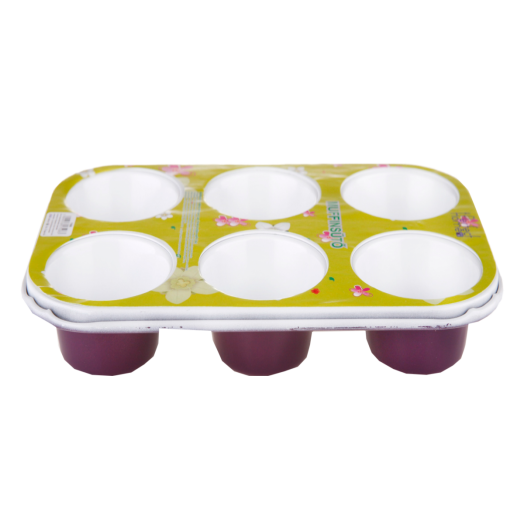 MUFFINSÜTŐ FORMA KERÁMIA BEVONATTAL 6DB 6,5X3CM (ÁTM X MÉLY) MUFFINHOZ