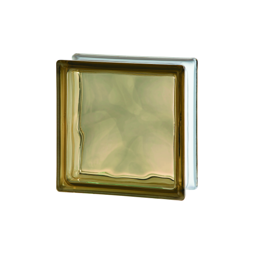 ANYAGÁBAN SZÍNEZETT WAVE BRONZ ÜVEGTÉGLA 190X190X80MM