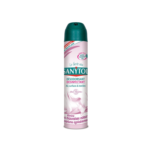 SANYTOL FERTŐTLENÍTŐ AEROSOL 300ML  LÉGFRISSÍTŐ+SZAGTALANÍTÓ, VIRÁGOS