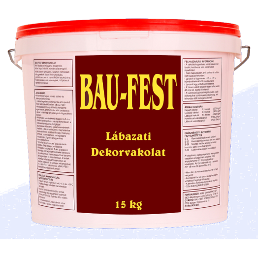 BAU-FEST LÁBAZATI DEKORVAKOLAT ˝50˝ 15KG, SZÜRKE *KAP*