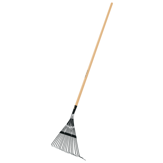 18 ÁGÚ RUGÓS KARBONACÉL FŰSEPRŰ FA NYÉLLEL 122CM