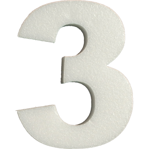 POLISZTIROL SZÁM ˝3˝ 16X11X2CM