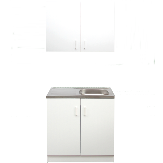 KOMPLETT MOSOGATÓSZEKRÉNY 800X500MM NYÍLÓAJTÓS,FEHÉR,1 MEDENCÉS TÁLLAL