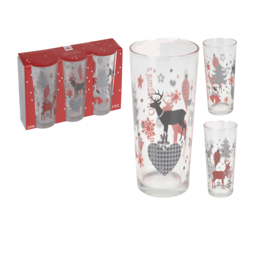ÜVEG POHÁR SZETT 225ML 3DB-OS MAG:11CM