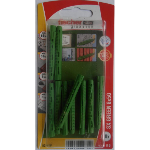 SX 6X50 GREEN K 10 DB DÜBEL