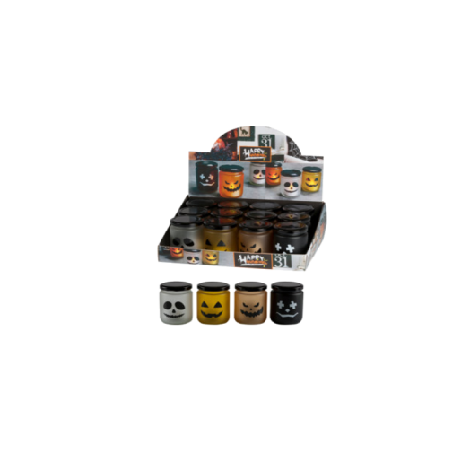 LED-ES ÜVEGMÉCSES HALLOWEEN         5 FÉLE                      2015