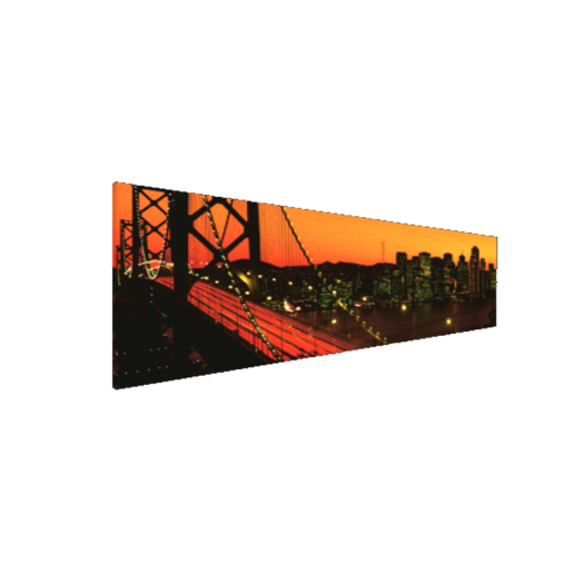 VÁSZONKÉP PANORÁMA 150X50CM BAY BRIDGE NAPLEMENTEKOR