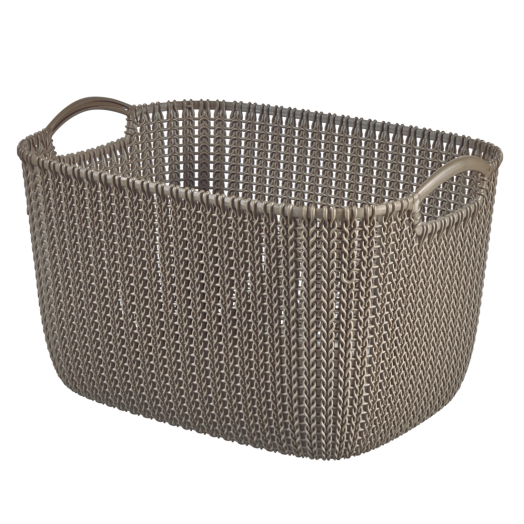 KNIT KOSÁR 8L SÖTÉT BARNA, TÉGLALAP