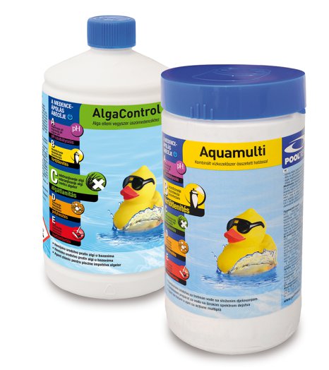 POOLCLEAN DUO PACK MEDENCEKÉMIA     ALGACONTROL 1L+AQUAMULTI 1KG