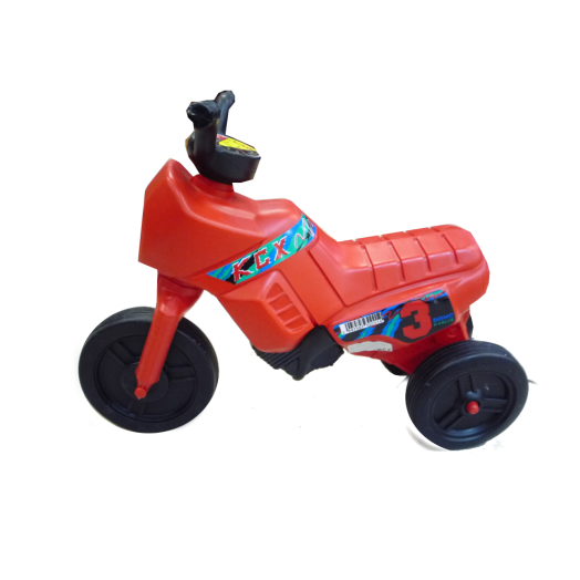 MŰANYAG JÁTÉKMOTOR KICSI, LÁBBAL    HAJTÓS,27,5X39,2X55CM,VEGYES SZÍNEK