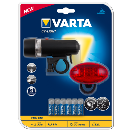 BICIKLI LÁMPA SZETT VARTA           ELSŐ VILÁGÍTÁS + HÁTSÓ VILLOGÓ