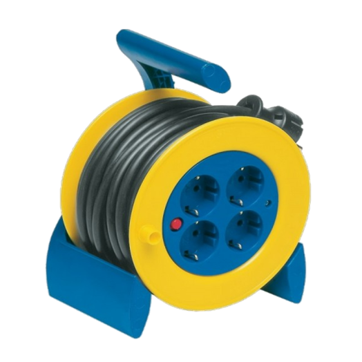 KÁBELDOB MINI MŰANYAG 15M 4DUGALJ   IP20,3X1,5MM2,KÉK/SÁRGA  (260493)