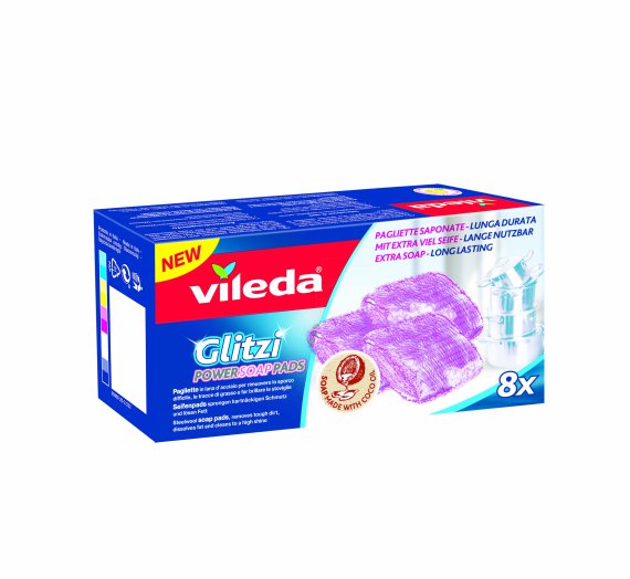 FÉMSÚROLÓ SZIVACS 8DB GLITZI SZAPPANOS, VILEDA