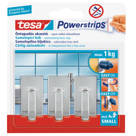 TESA POWER-STRIPS AKASZTÓ, SZÜRKE