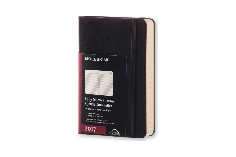 Moleskine 12havi határidőnapló Pocket napi keményfed. fekete