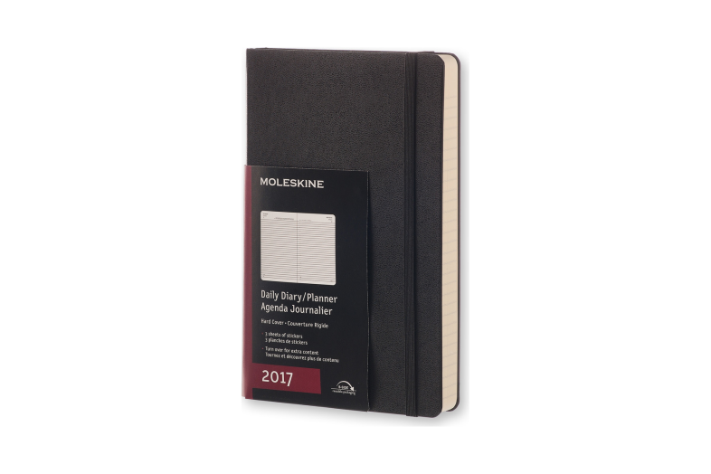 Moleskine 12havi határidőnapló Large napi keményfed. fekete