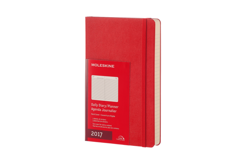Moleskine 12havi határidőnapló Large napi keményfed. piros