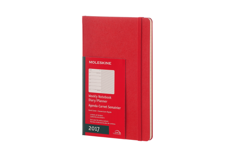 Moleskine 12havi határidőnapló Large heti keményfed. piros