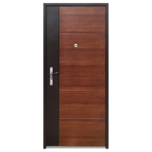ACÉL LÉPCSŐHÁZI BEJÁRATI AJTÓ BAL 96X205CM VILÁGOS DIÓ "MOCCA"