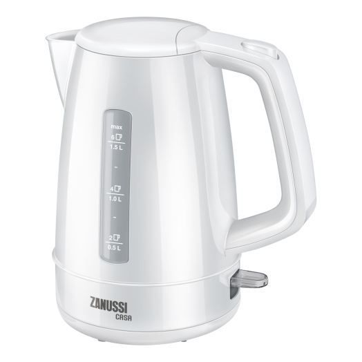 ZANUSSI VÍZFORRALÓ 1,5L ZWA1260     2200W FEHÉR ROZSDAMENTES FŰTŐSZÁL