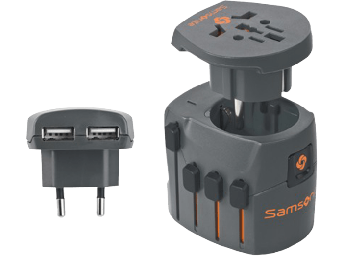 U23 18731 Univerzális adapter utazáshoz, 2 USB csatlakozóval, grafitszürke