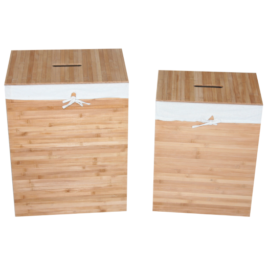 SZENNYESTARTÓ M-ES BAMBUSZ          38X28X48CM  SZÖGLETES