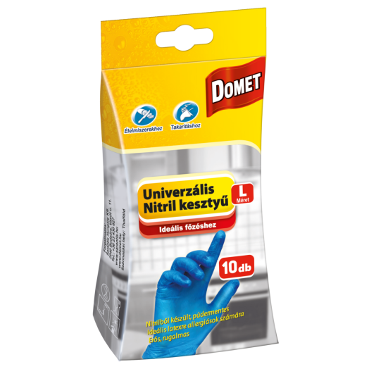 DOMET UNIVERZÁLIS NITRIL GUMIKESZTYŰ L 10DB